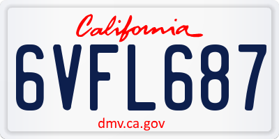 CA license plate 6VFL687