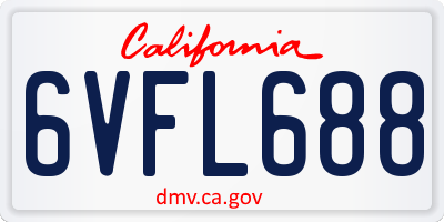 CA license plate 6VFL688