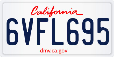 CA license plate 6VFL695
