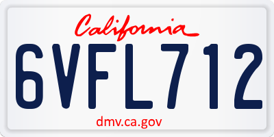 CA license plate 6VFL712