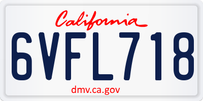 CA license plate 6VFL718