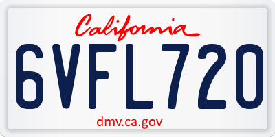CA license plate 6VFL720