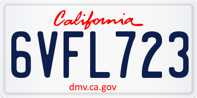 CA license plate 6VFL723