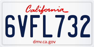 CA license plate 6VFL732