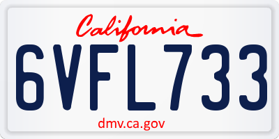 CA license plate 6VFL733