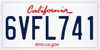CA license plate 6VFL741