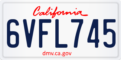CA license plate 6VFL745