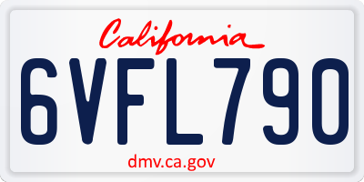CA license plate 6VFL790