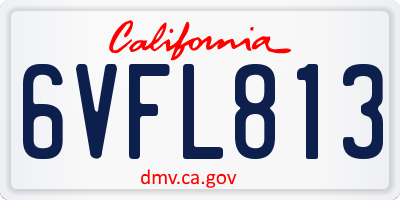 CA license plate 6VFL813