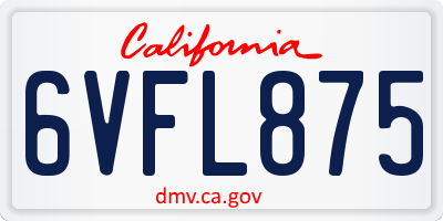 CA license plate 6VFL875
