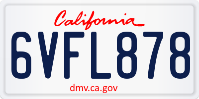 CA license plate 6VFL878