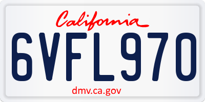 CA license plate 6VFL970