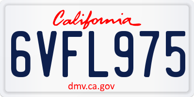 CA license plate 6VFL975