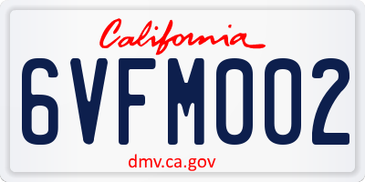 CA license plate 6VFM002
