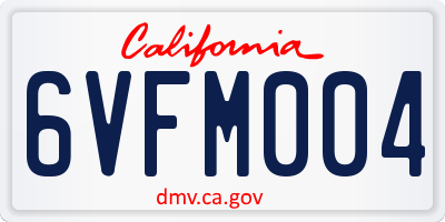 CA license plate 6VFM004