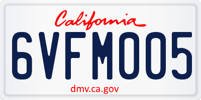 CA license plate 6VFM005