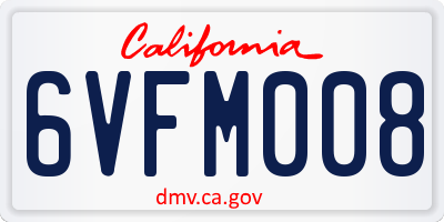 CA license plate 6VFM008