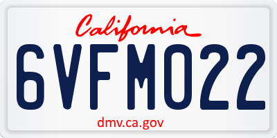 CA license plate 6VFM022