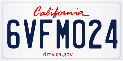 CA license plate 6VFM024