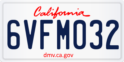 CA license plate 6VFM032