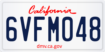 CA license plate 6VFM048