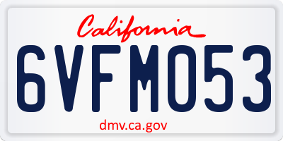 CA license plate 6VFM053
