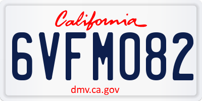 CA license plate 6VFM082