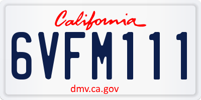 CA license plate 6VFM111