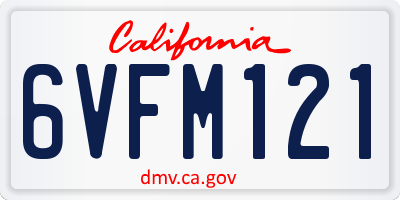 CA license plate 6VFM121
