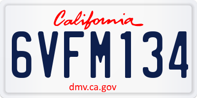 CA license plate 6VFM134