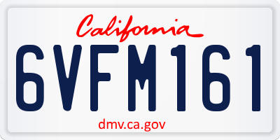 CA license plate 6VFM161