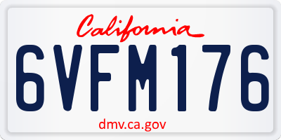 CA license plate 6VFM176