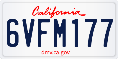 CA license plate 6VFM177