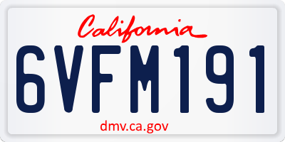CA license plate 6VFM191