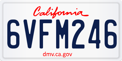 CA license plate 6VFM246