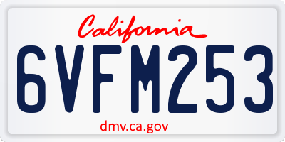 CA license plate 6VFM253