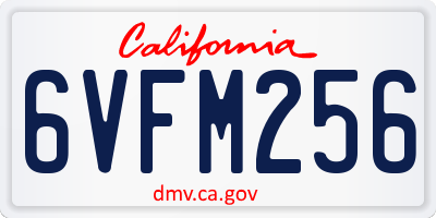 CA license plate 6VFM256