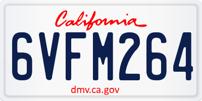 CA license plate 6VFM264