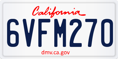 CA license plate 6VFM270