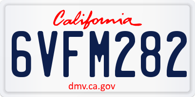 CA license plate 6VFM282