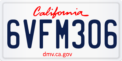CA license plate 6VFM306