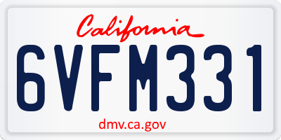 CA license plate 6VFM331