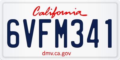 CA license plate 6VFM341