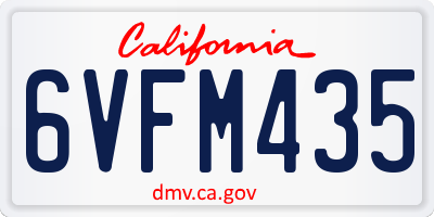 CA license plate 6VFM435