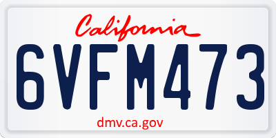 CA license plate 6VFM473