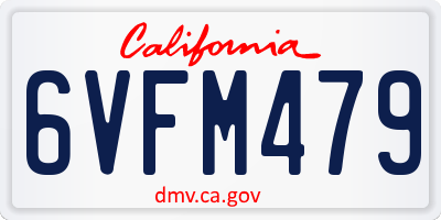 CA license plate 6VFM479