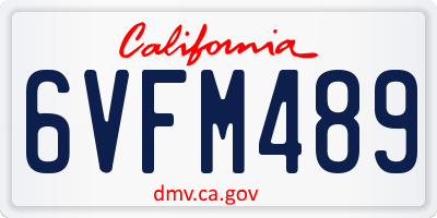 CA license plate 6VFM489