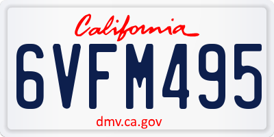 CA license plate 6VFM495