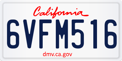 CA license plate 6VFM516