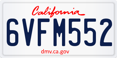 CA license plate 6VFM552